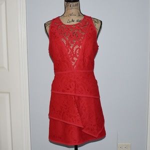 NWT BCBG Maxazaria Hanah Lace Dress - Red sz 10